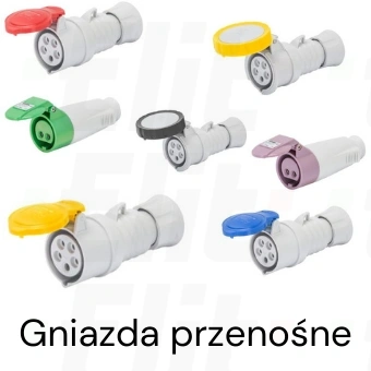 Gniazdo przenośne 63A 400V 6H IP67 3P+N+E