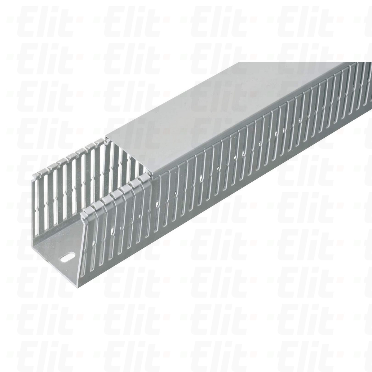 Korytko grzebieniowe bezhalogenowe 4/6/4 ECSH 100x60 szare RAL 7030 z pokrywą /2m/ (opak.20 m)
