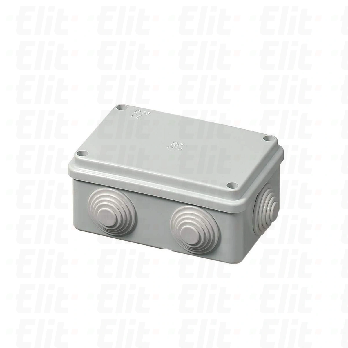Puszka samogasnąca n/t 6-wylotowa  z dławnicami herm.IP55 GWT 960°C szara PV 120x80x50