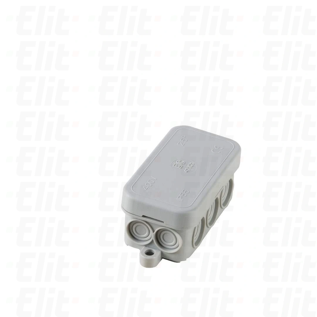 Puszka bezhalogenowa n/t 4 wyloty 7-9mm + 6 wylotów 8-14mm peszel fi16 herm.IP55 szara PV UV 80x33x38